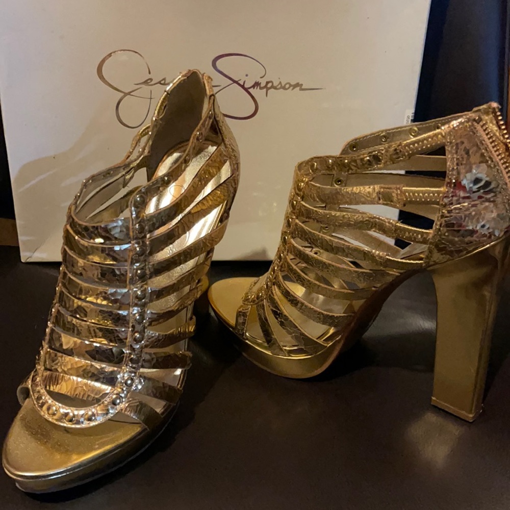 Gold booties